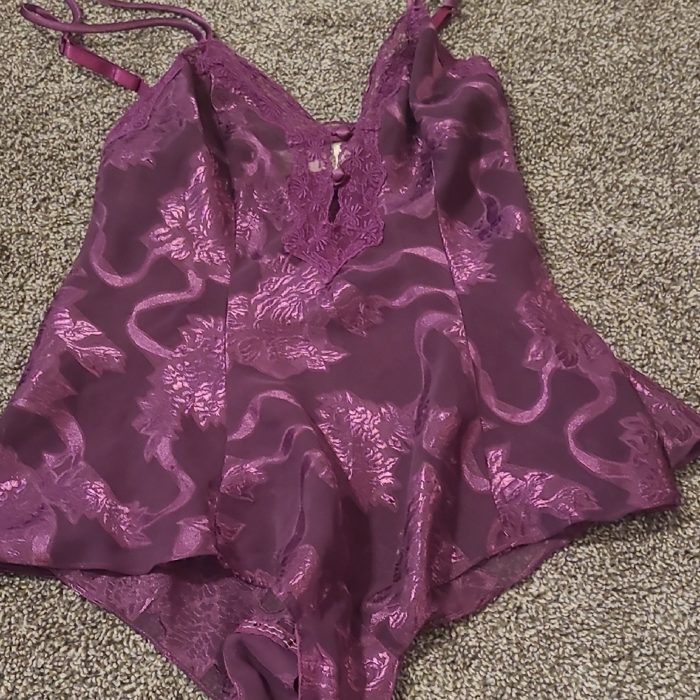 Victoria's Secret Purple Chemise with Lace V-Neck